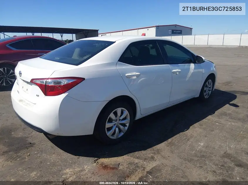 2016 TOYOTA COROLLA VIN 2T1BURHE3GC725853 — фото 4