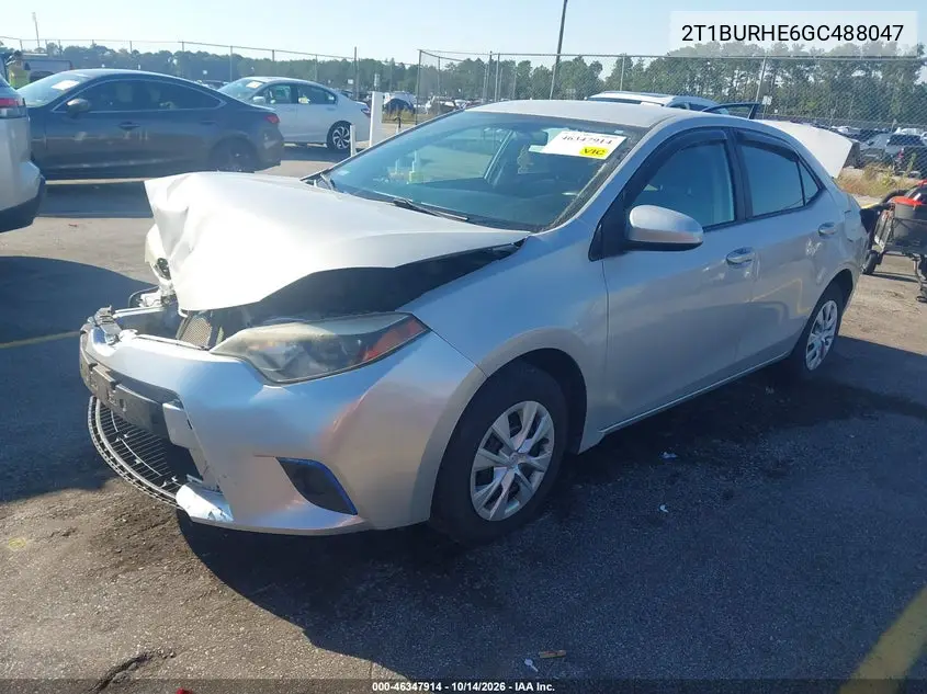 2016 TOYOTA COROLLA VIN 2T1BURHE6GC488047 — фото 2