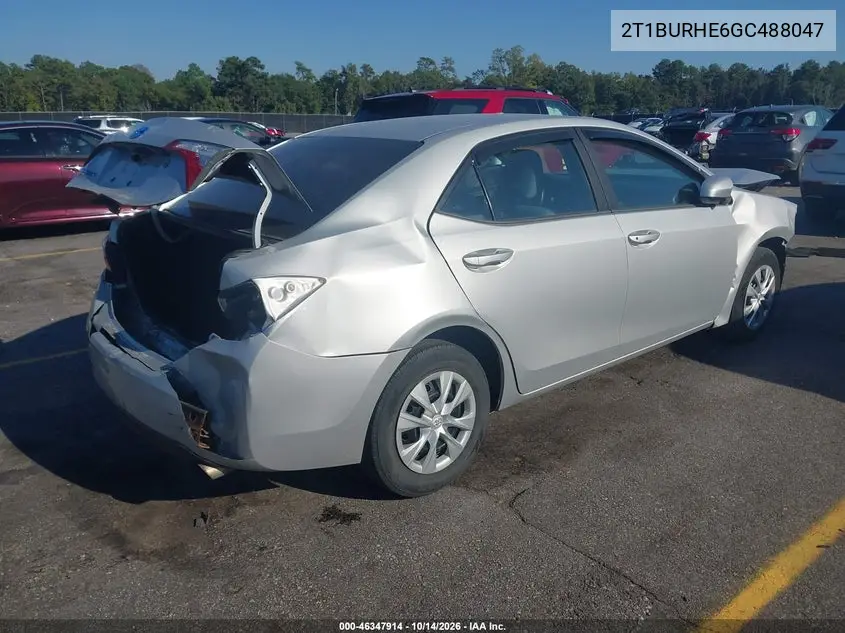 2016 TOYOTA COROLLA VIN 2T1BURHE6GC488047 — фото 4