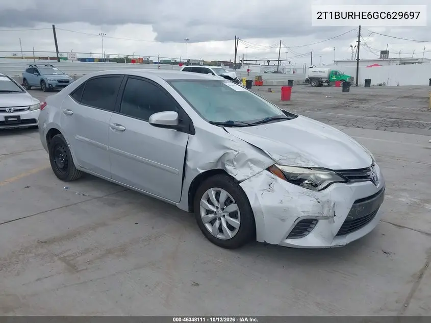 TOYOTA COROLLA 2016, VIN 2T1BURHE6GC629697