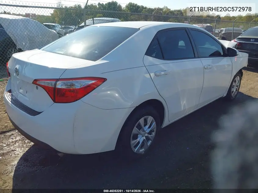 2016 TOYOTA COROLLA VIN 2T1BURHE2GC572978 — фото 4