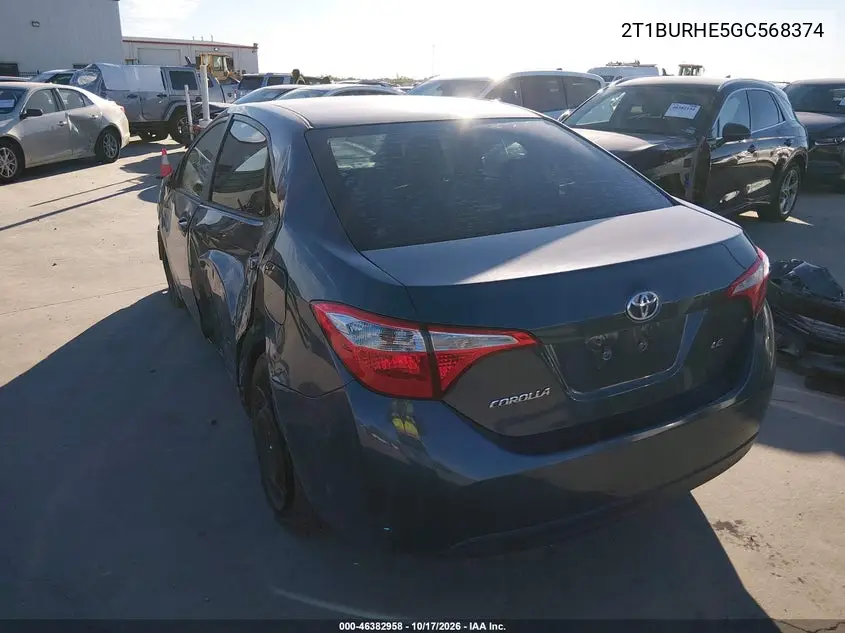 2016 TOYOTA COROLLA VIN 2T1BURHE5GC568374 — фото 3