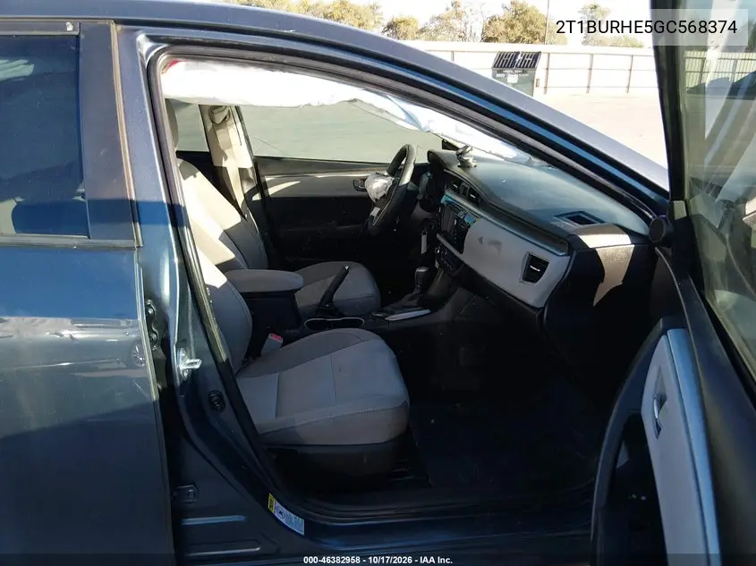 2016 TOYOTA COROLLA VIN 2T1BURHE5GC568374 — фото 5