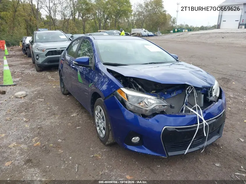 TOYOTA COROLLA 2016, VIN 2T1BURHE7GC669626