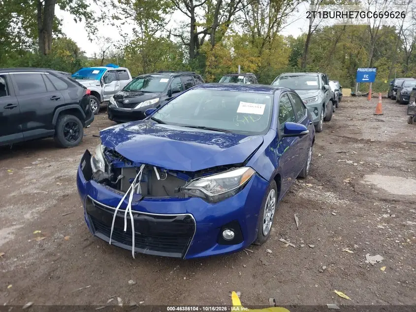2016 TOYOTA COROLLA VIN 2T1BURHE7GC669626 — фото 2