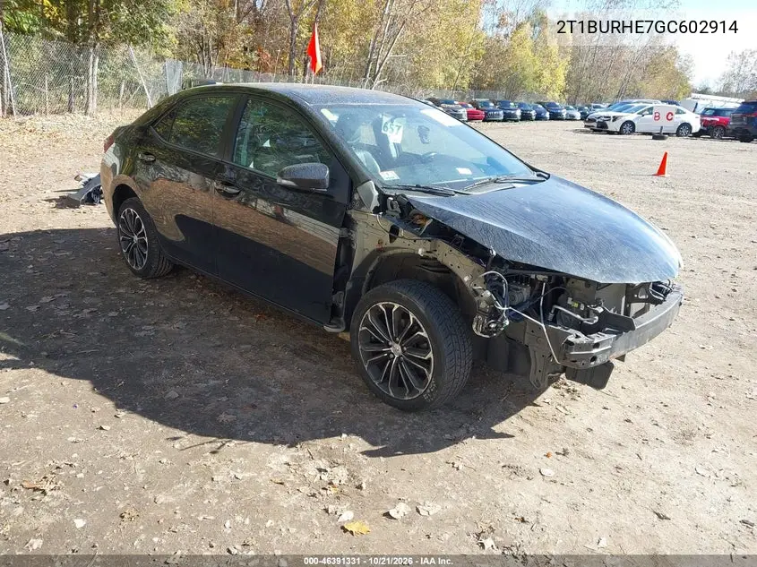 TOYOTA COROLLA 2016, VIN 2T1BURHE7GC602914