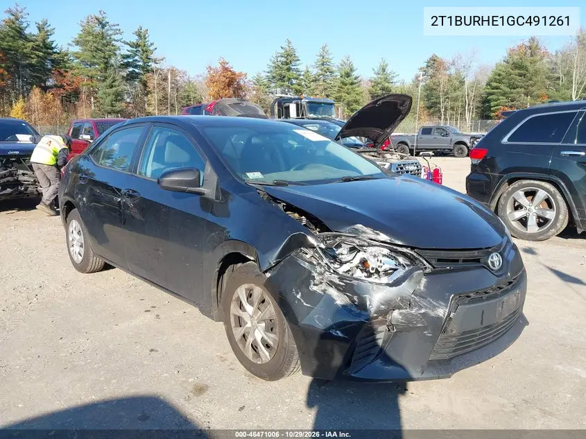 TOYOTA COROLLA 2016, VIN 2T1BURHE1GC491261