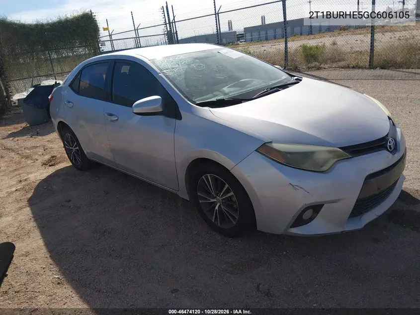TOYOTA COROLLA 2016, VIN 2T1BURHE5GC606105