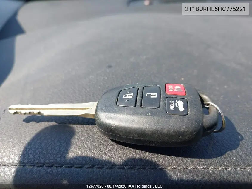 2017 TOYOTA COROLLA VIN 2T1BURHE5HC775221 — фото 11