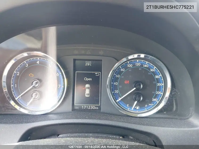 2017 TOYOTA COROLLA VIN 2T1BURHE5HC775221 — фото 7