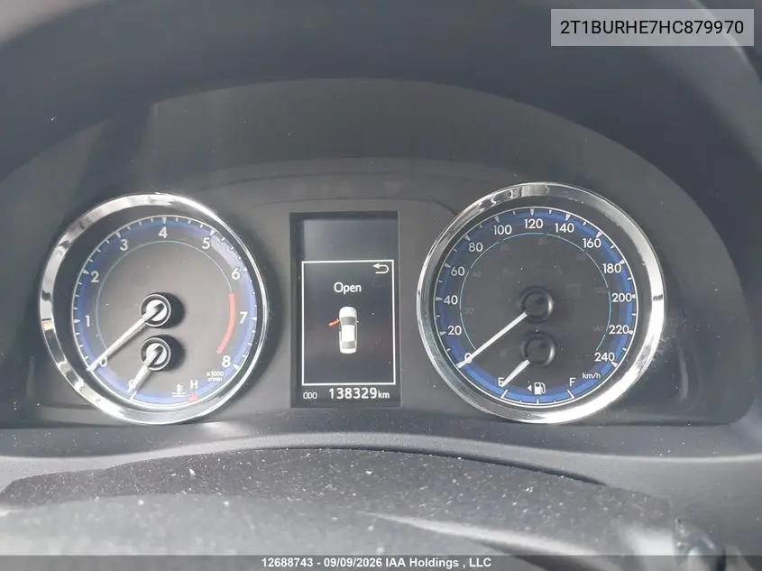 2017 TOYOTA COROLLA VIN 2T1BURHE7HC879970 — фото 7