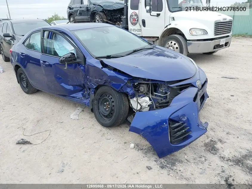 TOYOTA COROLLA 2017, VIN 2T1BURHE2HC778500