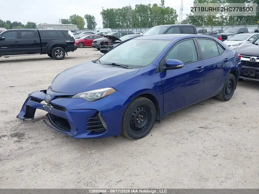 2017 TOYOTA COROLLA VIN 2T1BURHE2HC778500 — фото 2