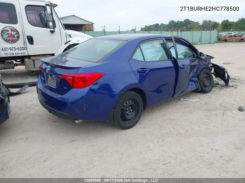 2017 TOYOTA COROLLA VIN 2T1BURHE2HC778500 — фото 4