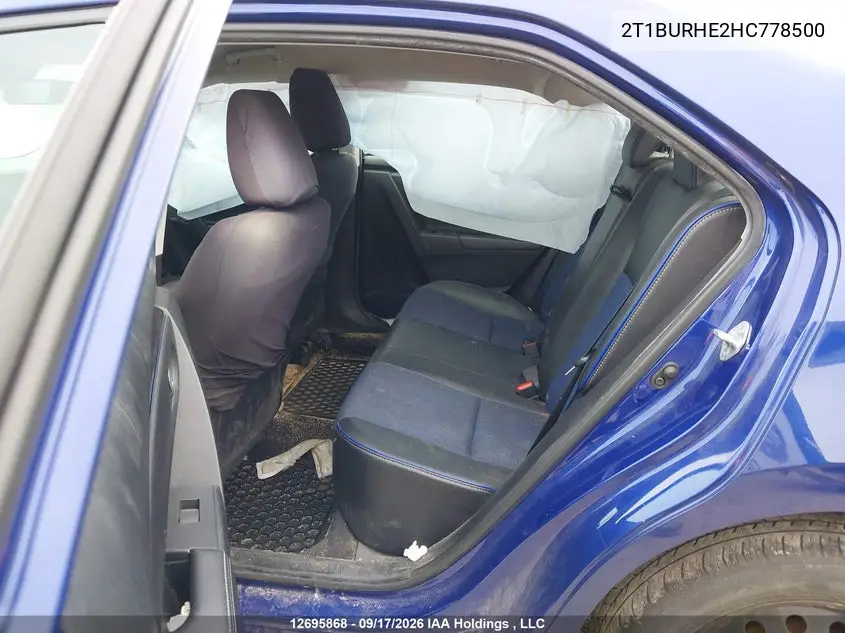 2017 TOYOTA COROLLA VIN 2T1BURHE2HC778500 — фото 8