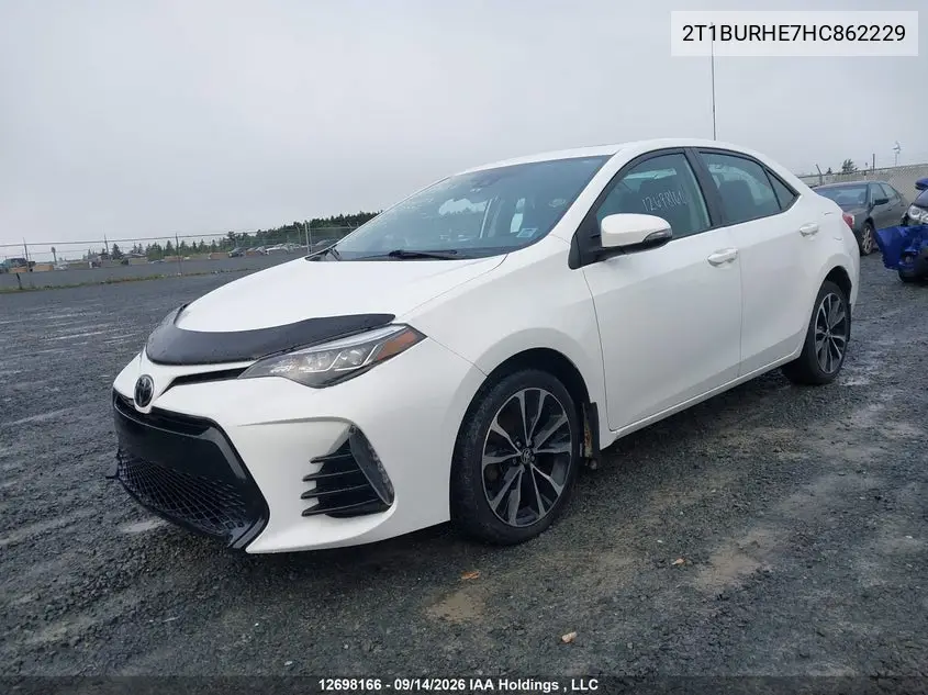 2017 TOYOTA COROLLA VIN 2T1BURHE7HC862229 — фото 2