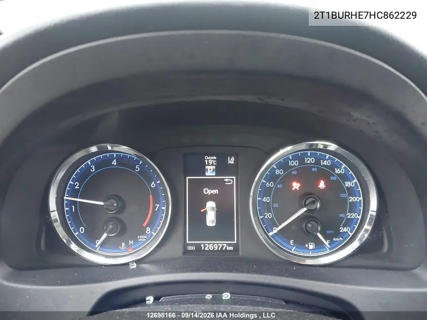 2017 TOYOTA COROLLA VIN 2T1BURHE7HC862229 — фото 7