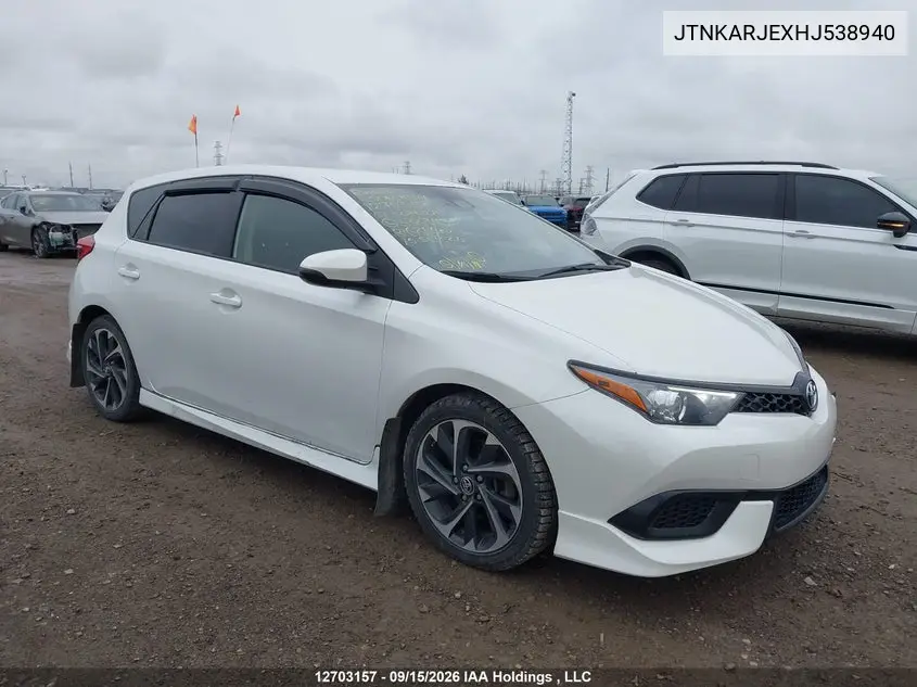 TOYOTA COROLLA 2017, VIN JTNKARJEXHJ538940