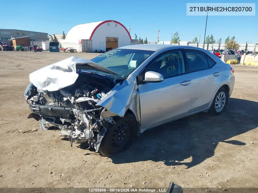 2017 TOYOTA COROLLA VIN 2T1BURHE2HC820700 — фото 2