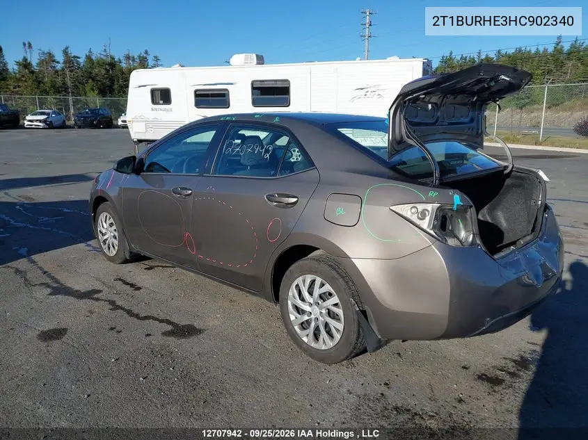 2017 TOYOTA COROLLA VIN 2T1BURHE3HC902340 — фото 3