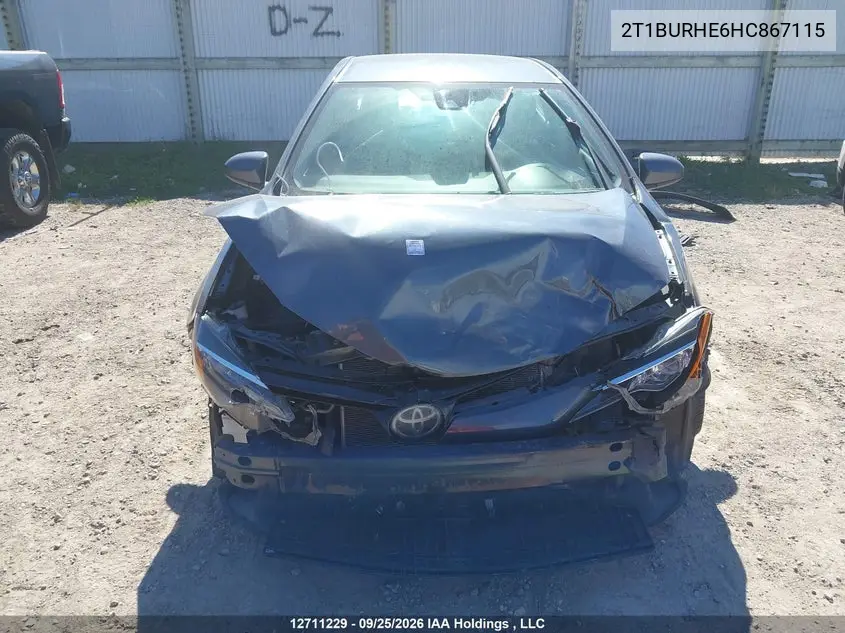 2017 TOYOTA COROLLA VIN 2T1BURHE6HC867115 — фото 13
