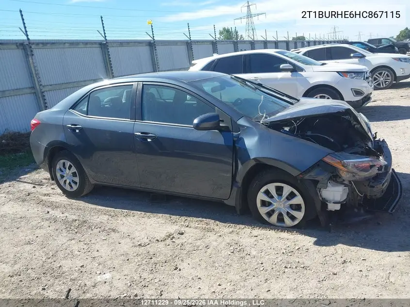 2017 TOYOTA COROLLA VIN 2T1BURHE6HC867115 — фото 14