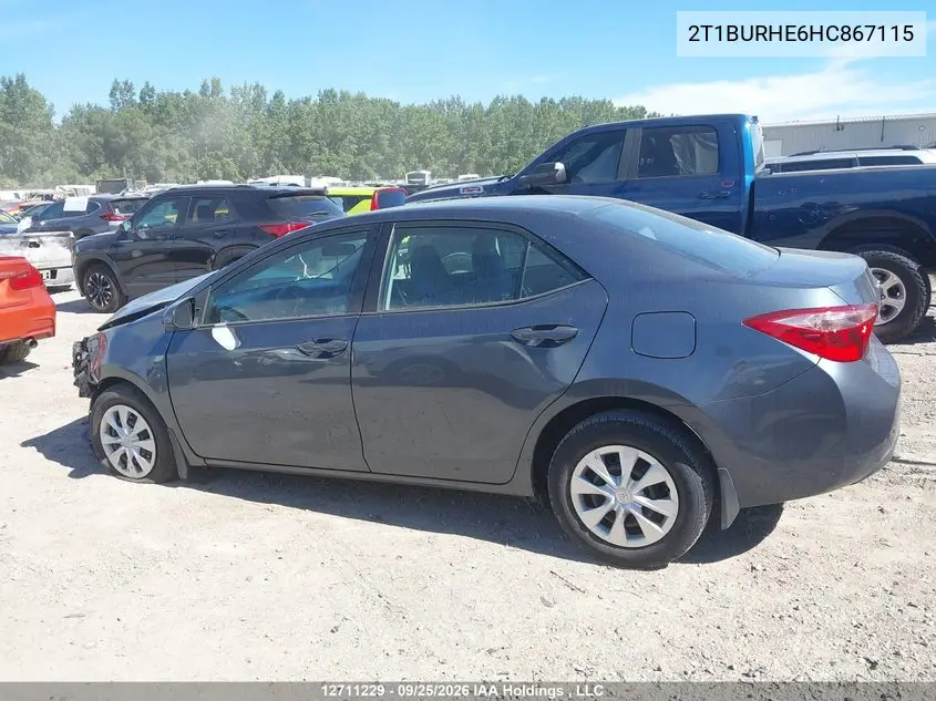 2017 TOYOTA COROLLA VIN 2T1BURHE6HC867115 — фото 15