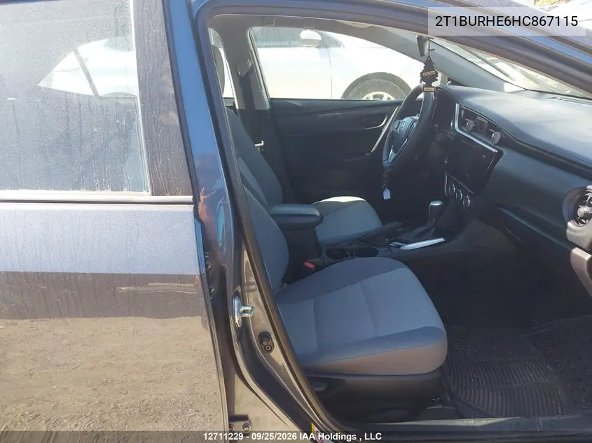 2017 TOYOTA COROLLA VIN 2T1BURHE6HC867115 — фото 5