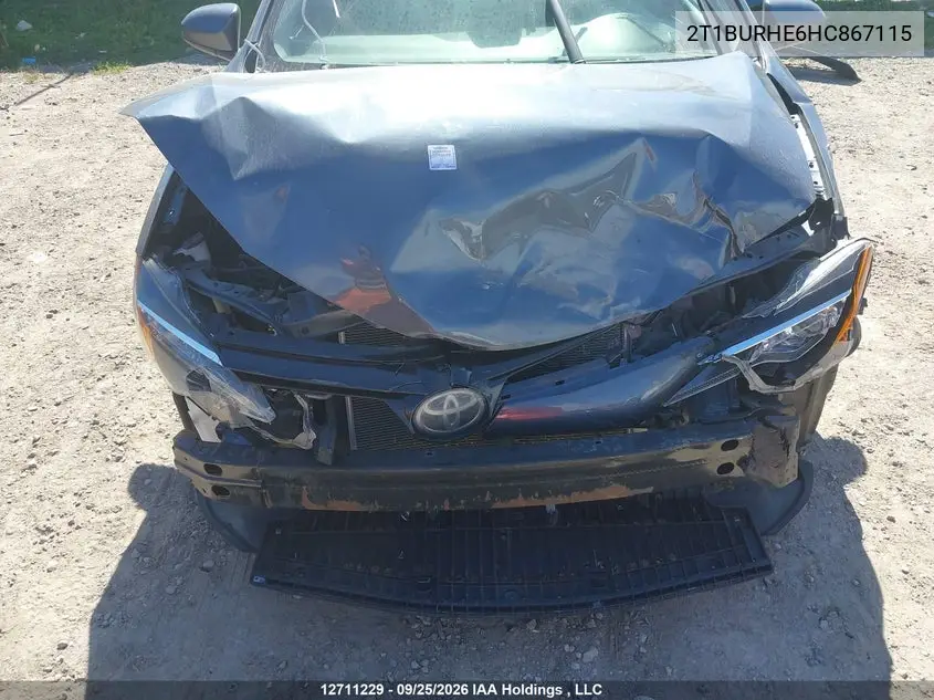 2017 TOYOTA COROLLA VIN 2T1BURHE6HC867115 — фото 6