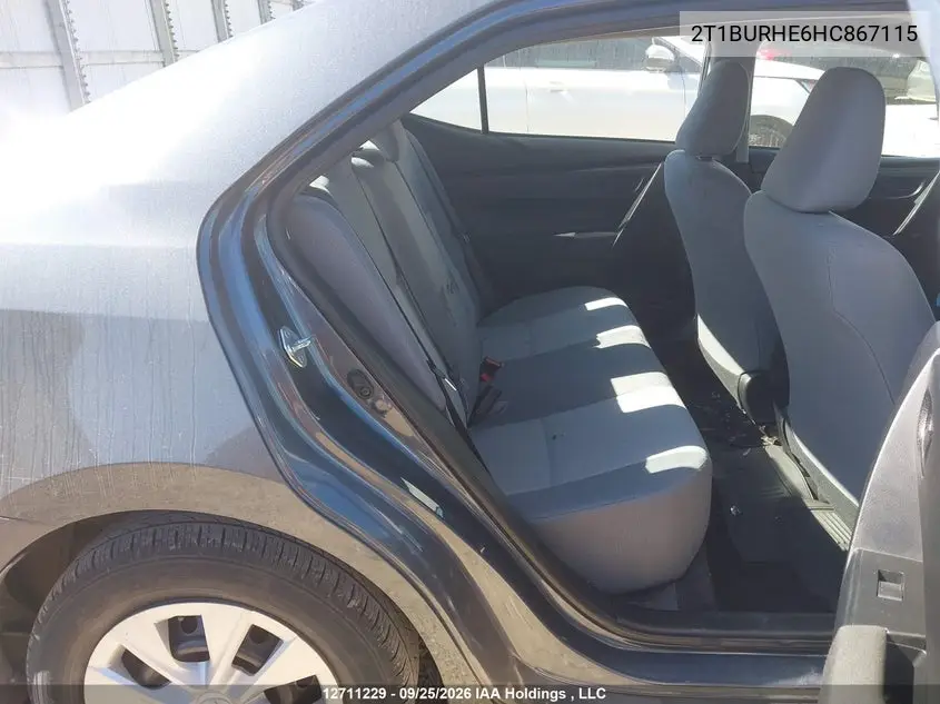 2017 TOYOTA COROLLA VIN 2T1BURHE6HC867115 — фото 8