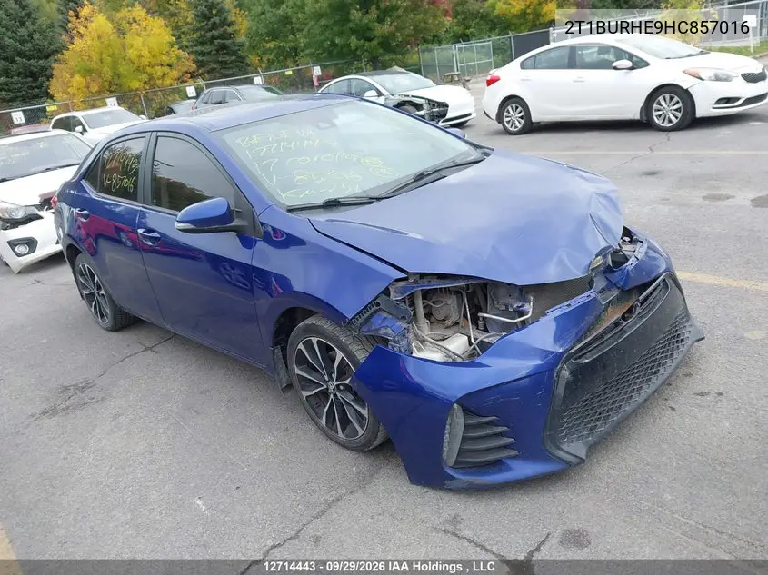 TOYOTA COROLLA 2017, VIN 2T1BURHE9HC857016