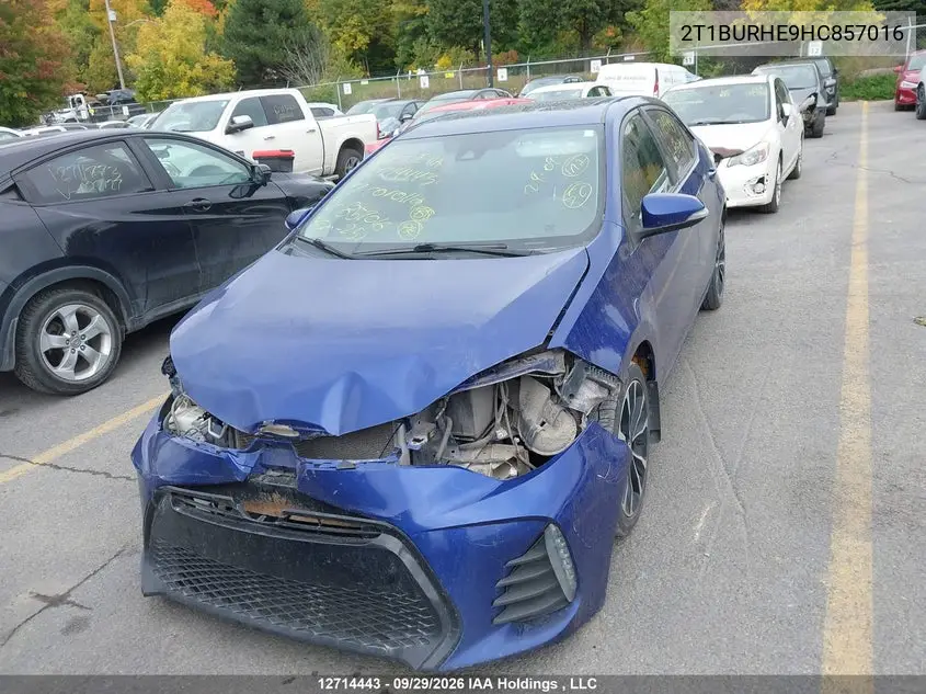 2017 TOYOTA COROLLA VIN 2T1BURHE9HC857016 — фото 13