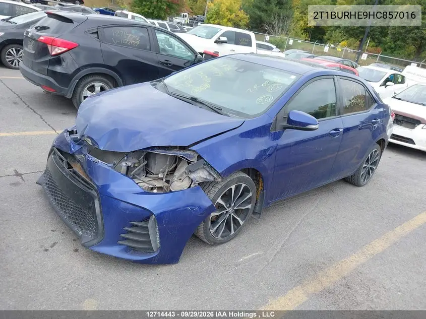 2017 TOYOTA COROLLA VIN 2T1BURHE9HC857016 — фото 2