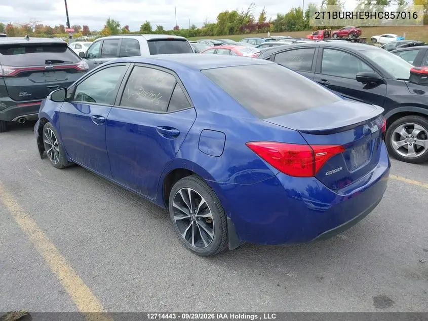 2017 TOYOTA COROLLA VIN 2T1BURHE9HC857016 — фото 3