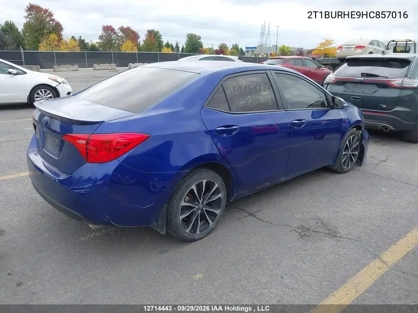 2017 TOYOTA COROLLA VIN 2T1BURHE9HC857016 — фото 4