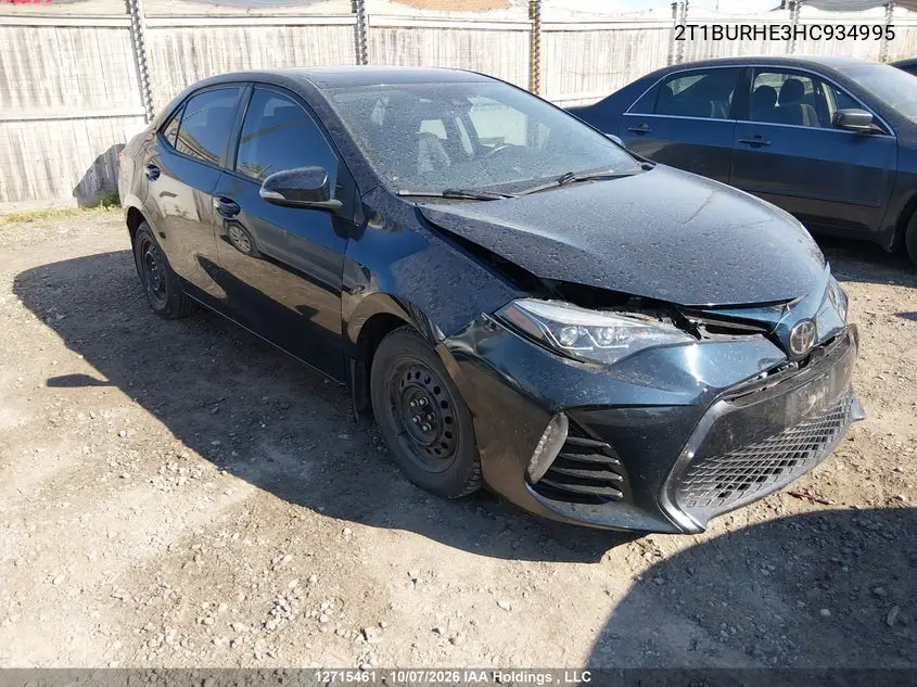 TOYOTA COROLLA 2017, VIN 2T1BURHE3HC934995