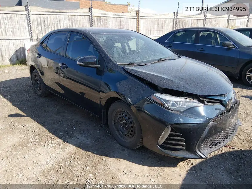 2017 TOYOTA COROLLA VIN 2T1BURHE3HC934995 — фото 13