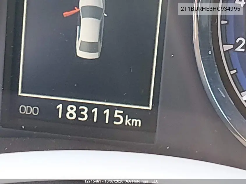 2017 TOYOTA COROLLA VIN 2T1BURHE3HC934995 — фото 15