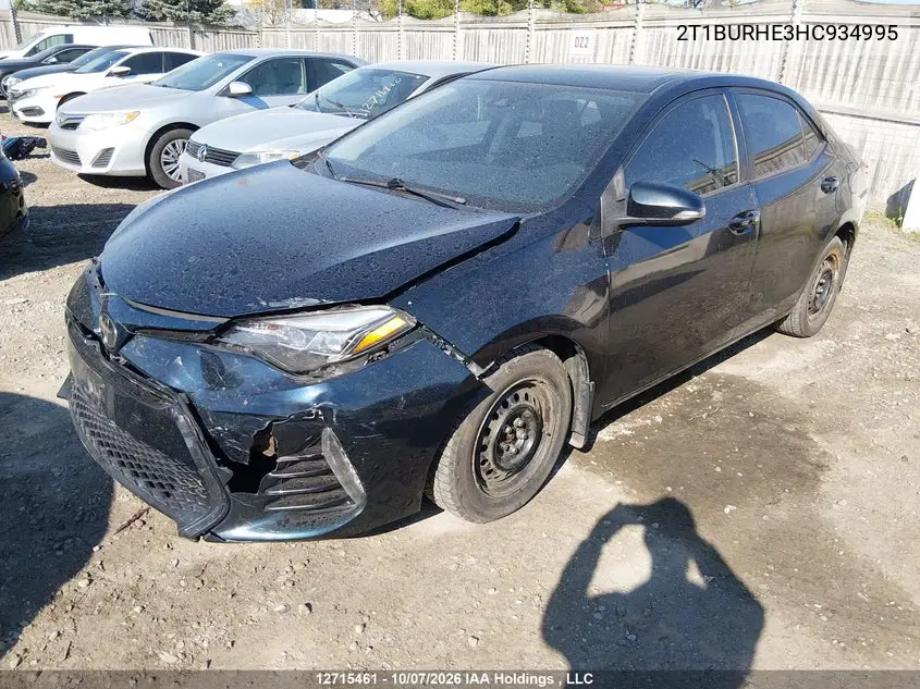 2017 TOYOTA COROLLA VIN 2T1BURHE3HC934995 — фото 2