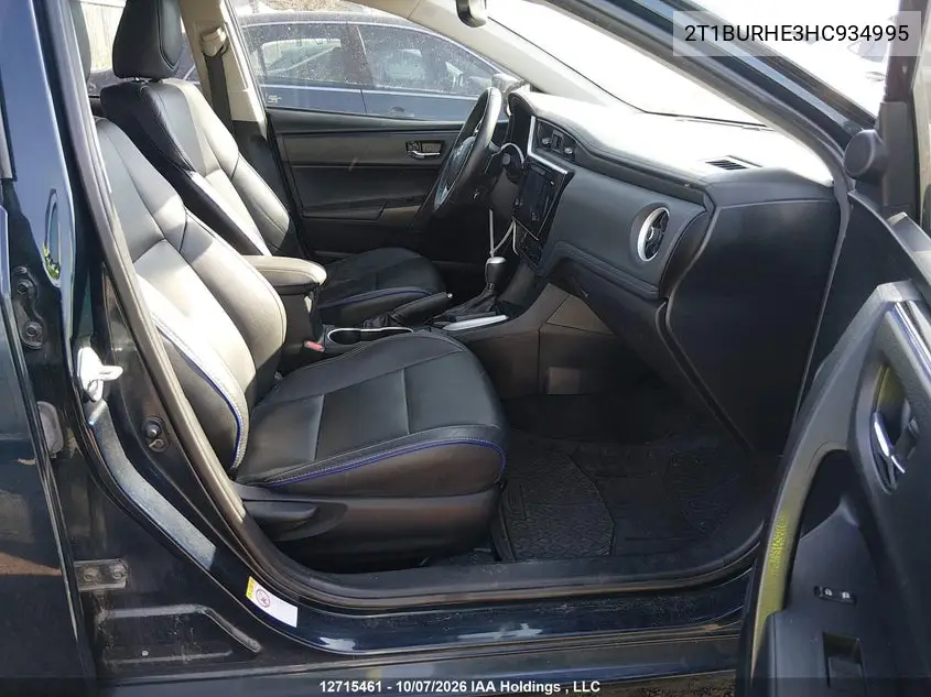 2017 TOYOTA COROLLA VIN 2T1BURHE3HC934995 — фото 5