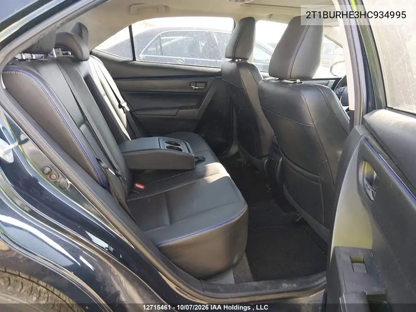 2017 TOYOTA COROLLA VIN 2T1BURHE3HC934995 — фото 8