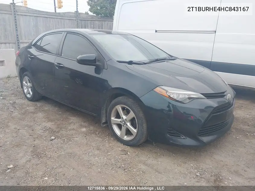 TOYOTA COROLLA 2017, VIN 2T1BURHE4HC843167