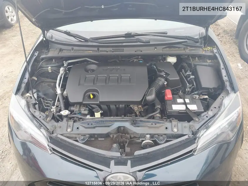 2017 TOYOTA COROLLA VIN 2T1BURHE4HC843167 — фото 10