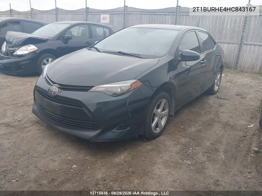 2017 TOYOTA COROLLA VIN 2T1BURHE4HC843167 — фото 2