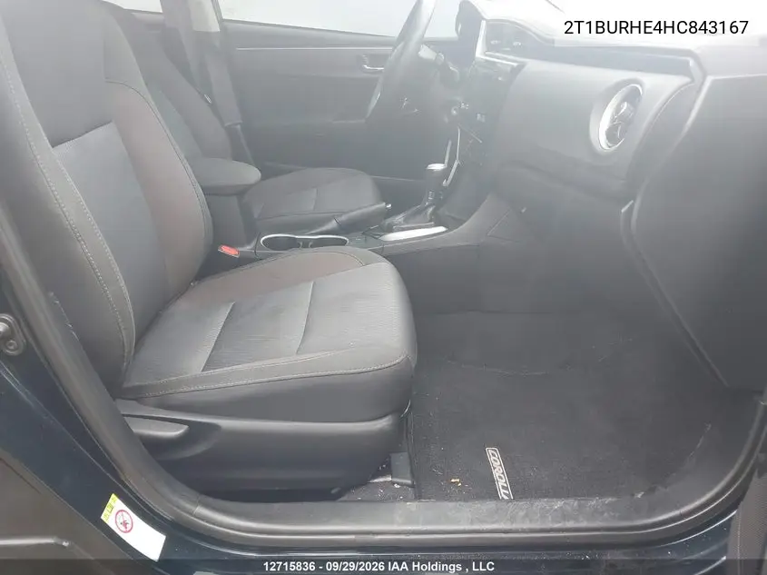 2017 TOYOTA COROLLA VIN 2T1BURHE4HC843167 — фото 5