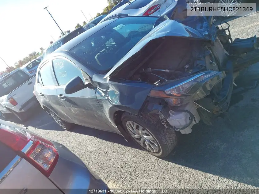TOYOTA COROLLA 2017, VIN 2T1BURHE5HC821369