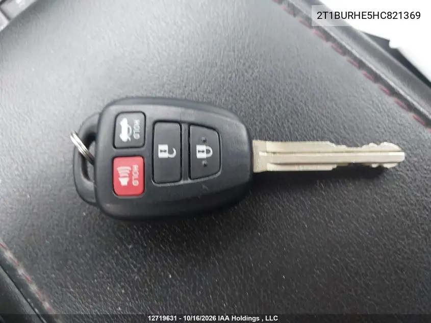 2017 TOYOTA COROLLA VIN 2T1BURHE5HC821369 — фото 11