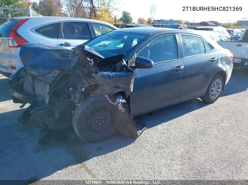 2017 TOYOTA COROLLA VIN 2T1BURHE5HC821369 — фото 2