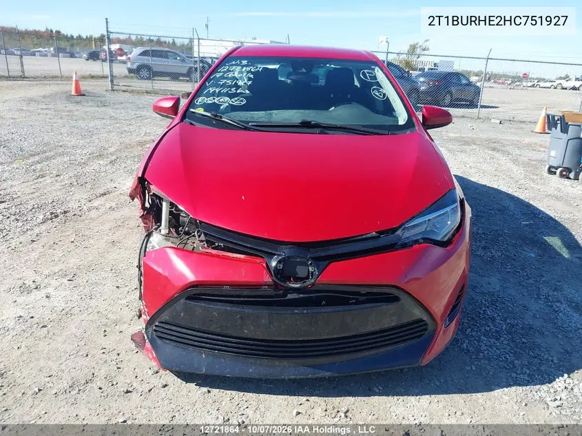 2017 TOYOTA COROLLA VIN 2T1BURHE2HC751927 — фото 13