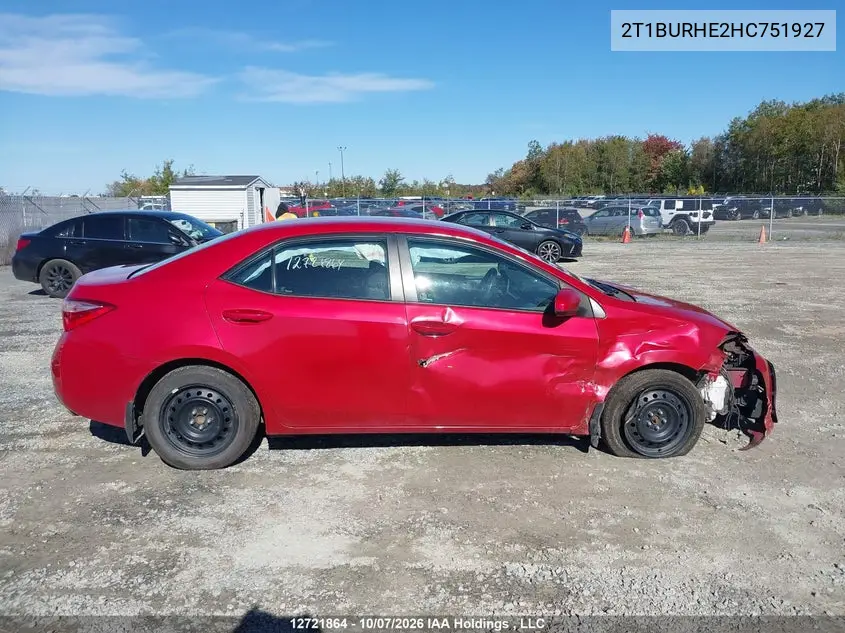 2017 TOYOTA COROLLA VIN 2T1BURHE2HC751927 — фото 14